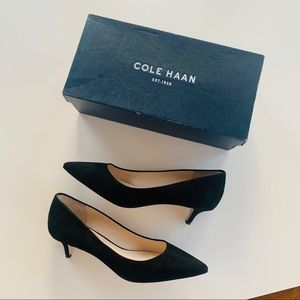 Cole Haan Vesta Pump 45MM Black Suede Pointy Toe